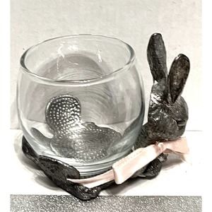 Metzke Pewter Bunny Rabbit VotiveCandle Holder 1984